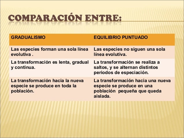 gradualismo y equilibrio puntuado